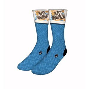 Happy Hanukkah Plaid Adult Socks - NEW Fast Ship